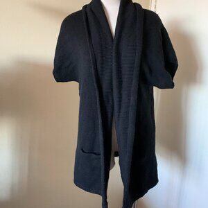Vince BLACK KNITTED CARDIGAN SIZE L 30% LAMA 70% WOOL